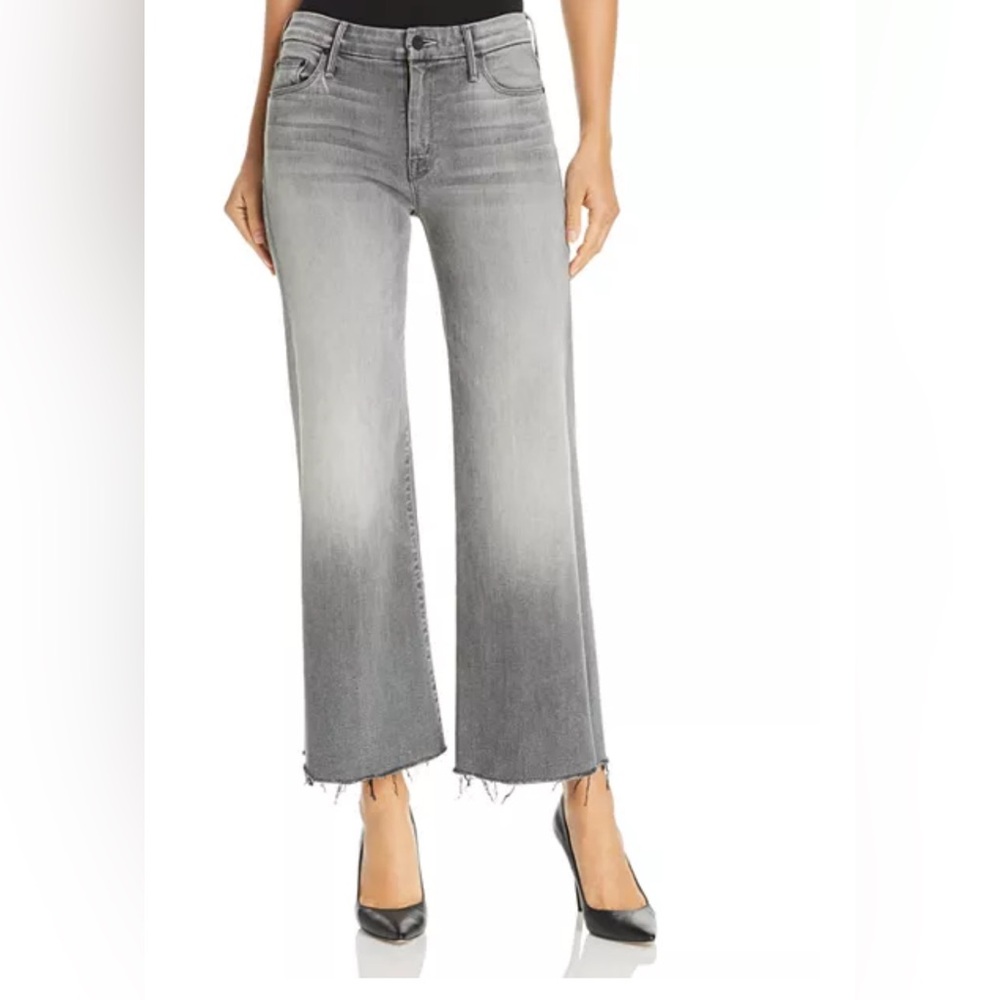 MOTHER The Roller Ankle Fray in grey Supermoon wash